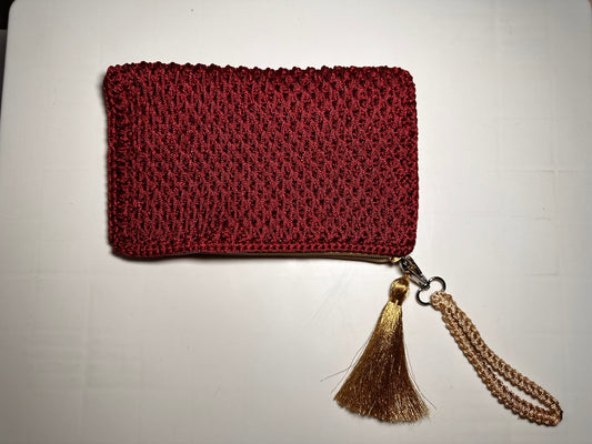 Brown Hand-Crocheted Luxury Clutch Bag